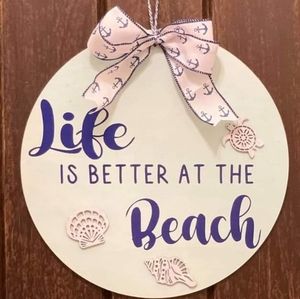 Life is Better at the Beach Door Hanger Sign
